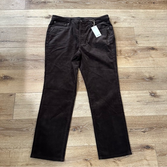 Quince Women’s Organic Stretch Corduroy Straight Leg Pants in Espresso Sz 16 NWT - Picture 2 of 10